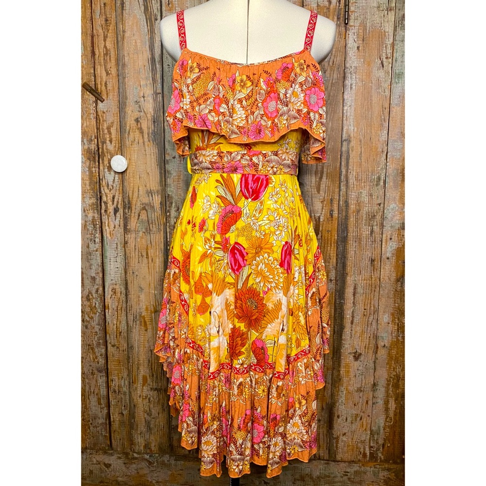 SPELL Siren Song Strappy Dress 🦩💛